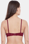 N-Gal Non Padded Non Wired Medium + Coverage Lace Bra - Maroon — thumbnail 3