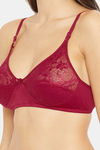 N-Gal Non Padded Non Wired Medium + Coverage Super Support Bra - Maroon — thumbnail 4