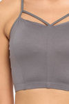 N-Gal Non Padded Non Wired Full Coverage Super Support Bra - Grey — thumbnail 4