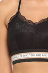 N-Gal Padded Non Wired Full Coverage Lace Bra - Black — thumbnail 4