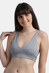 N-Gal Lightly Lined Non-Wired Full Coverage T-Shirt Bra - Grey — thumbnail 1