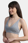 N-Gal Lightly Lined Non-Wired Full Coverage T-Shirt Bra - Grey — thumbnail 2