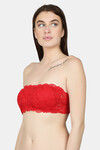 N-Gal Padded Non Wired Full Coverage Strapless Bra - Red — thumbnail 2