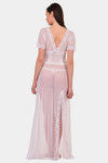 N-Gal Relaxed Fit Nylon Elastane Anke Length Nighty - White — thumbnail 3