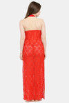 N-Gal Relaxed Fit Nylon Elastane Anke Length Nighty - Red — thumbnail 3