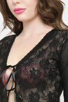 N-Gal Relaxed Fit Nylon Elastane Anke Length Nighty - Black — thumbnail 5