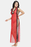 N-Gal Relaxed Fit Nylon Elastane Anke Length Nighty - Red — thumbnail 2