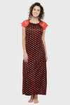 N-Gal Relaxed Fit Satin Anke Length Nighty - Red — thumbnail 1