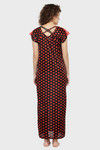 N-Gal Relaxed Fit Satin Anke Length Nighty - Red — thumbnail 3