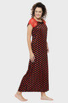 N-Gal Relaxed Fit Satin Anke Length Nighty - Red — thumbnail 4