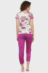 N-Gal Relaxed Fit Satin Pyjama Set - Magenta — thumbnail 3