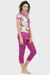 N-Gal Relaxed Fit Satin Pyjama Set - Magenta — thumbnail 4