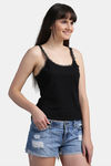 N- Gal Cotton Elastane Camisole - Black — thumbnail 2