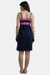 N-Gal Cotton Mid Length Nightdress - Navy Blue — thumbnail 3