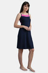 N-Gal Cotton Mid Length Nightdress - Navy Blue — thumbnail 4
