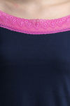 N-Gal Cotton Mid Length Nightdress - Navy Blue — thumbnail 5