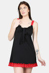 N-Gal Cotton Mid Length Nightdress - Black  — thumbnail 1