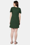 N-Gal Cotton Mid Length Nightdress - DarkGreen — thumbnail 3