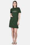N-Gal Cotton Mid Length Nightdress - DarkGreen — thumbnail 4