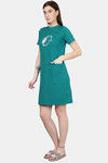 N-Gal Cotton Mid Length Nightdress - Green — thumbnail 2