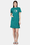 N-Gal Cotton Mid Length Nightdress - Green — thumbnail 4