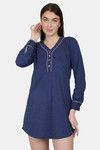 N-Gal Cotton Shirt - NavyBlue — thumbnail 1