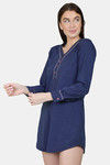 N-Gal Cotton Shirt - NavyBlue — thumbnail 2