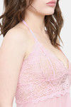 N-Gal Relaxed Fit Nylon Elastane Babydoll with Thong - Pink — thumbnail 5