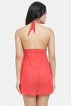 N-Gal Relaxed Fit Nylon Elastane Babydoll with Thong - Red — thumbnail 3
