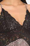 N-Gal Relaxed Fit Polyester Elastane Babydoll with Thong - Black — thumbnail 5