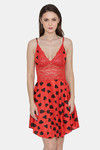 N-Gal Relaxed Fit Satin Babydoll with Thong - Red — thumbnail 1