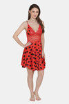 N-Gal Relaxed Fit Satin Babydoll with Thong - Red — thumbnail 4