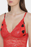 N-Gal Relaxed Fit Satin Babydoll with Thong - Red — thumbnail 5