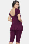 N-Gal Polyester Elastane Chlorine Resistent Swimdress - Wine — thumbnail 3