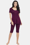 N-Gal Polyester Elastane Chlorine Resistent Swimdress - Wine — thumbnail 4