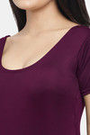 N-Gal Polyester Elastane Chlorine Resistent Swimdress - Wine — thumbnail 5
