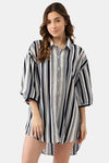 Ms.Lingies Satin Sleep Shirt - Blue — thumbnail 1