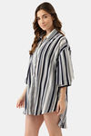 Ms.Lingies Satin Sleep Shirt - Blue — thumbnail 2
