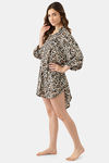 Ms.Lingies Satin Sleep Shirt - Brown — thumbnail 4