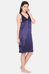 Ms.Lingies Satin Nightdress - Royal Blue — thumbnail 2