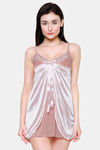 Ms.Lingies Satin Babydoll With Thong - Nude — thumbnail 1