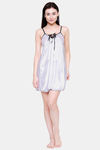 Ms.Lingies Satin Babydoll With Thong - White — thumbnail 4