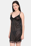 Ms.Lingies Satin Babydoll With Thong - Black — thumbnail 2