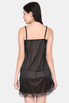 Ms.Lingies Satin Babydoll With Thong - Black — thumbnail 3