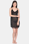 Ms.Lingies Satin Babydoll With Thong - Black — thumbnail 4