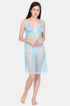 Ms.Lingies Rayon Babydoll With Thong - Blue — thumbnail 1