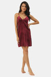 Ms.Lingies Satin Babydoll With Thong - Maroon — thumbnail 4