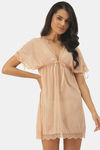 Ms.Lingies Satin Babydoll With Thong - Beige — thumbnail 1