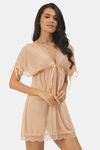 Ms.Lingies Satin Babydoll With Thong - Beige — thumbnail 2