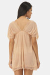 Ms.Lingies Satin Babydoll With Thong - Beige — thumbnail 3